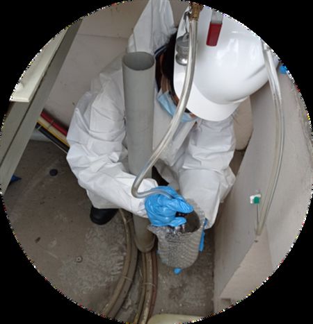 Technician preparing an MV cable