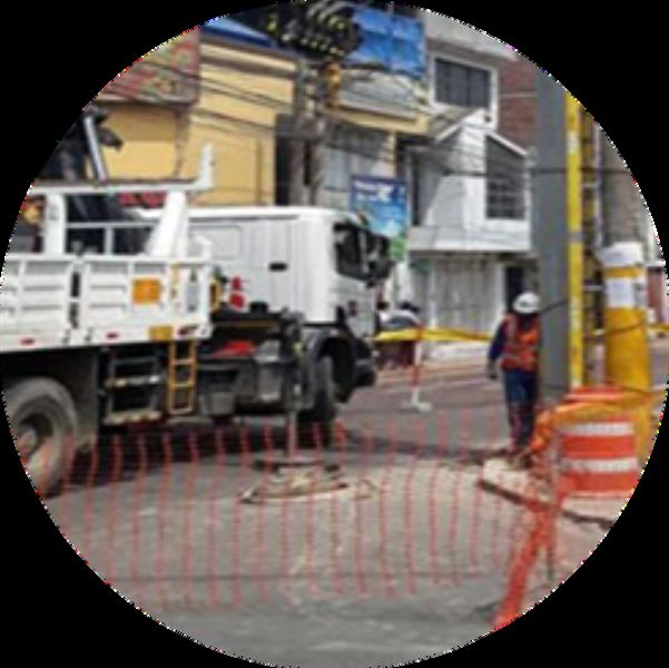 Medium-voltage works on a public road